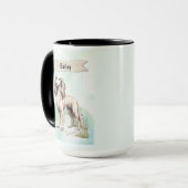 Saluki Watercolor Personalized Dog マグカップ (正面左)