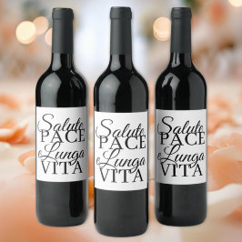Salute, Pace, e Lunga Vita ウェディング ワインラベル