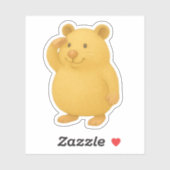 Saluting Cream Hamster Die-Cut Sticker シール (シート)