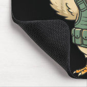 Saluting Soldier Chicken Military Rooster Army For マウスパッド (コーナー)