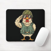 Saluting Soldier Chicken Military Rooster Army For マウスパッド (マウス)