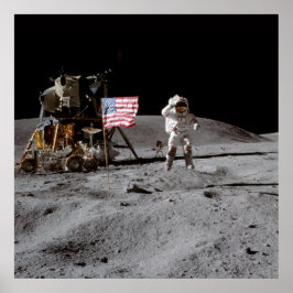 Saluting The U.S. Flag On The Moon ポスター