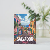 Salvador Brazil Colorful Pelourinho ポストカード (スタンド正面)