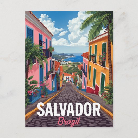 Salvador Brazil Colorful Pelourinho ポストカード (正面)