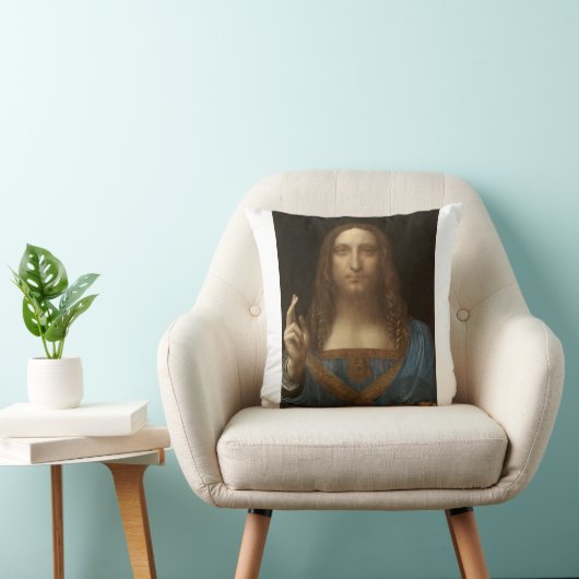 Salvator Mundi by Leonardo da Vinci クッション (椅子)