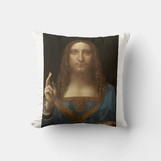 Salvator Mundi by Leonardo da Vinci クッション (正面)