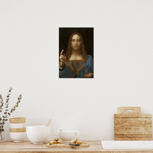 Salvator Mundi by Leonardo da Vinci ポスター (キッチン)