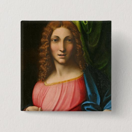 Salvator Mundi、c. 1515年(パネルの油) 缶バッジ (正面)