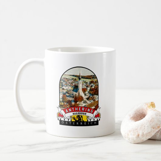 Salzburg Anthering Österreich Souvenir コーヒーマグカップ (ドーナツ)
