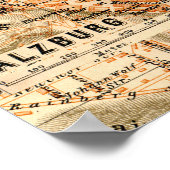 Salzburg, Austria Vintage Map Poster ポスター (角)