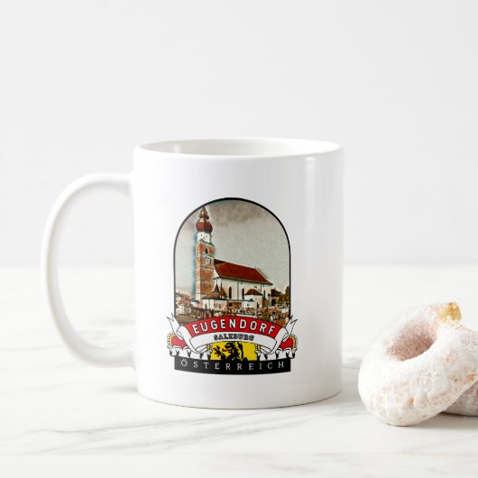 Salzburg Eugendorf Österreich Souvenir コーヒーマグカップ (ドーナツ)