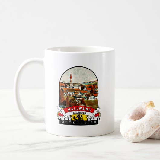 Salzburg Hallwang Österreich Souvenir コーヒーマグカップ (ドーナツ)