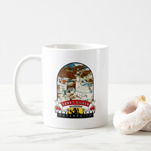 Salzburg Sankt Gilgen Österreich Souvenir コーヒーマグカップ (ドーナツ)