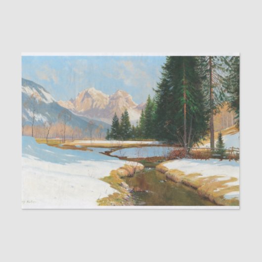 Salzburger Alps-View，冬のデコページ 薄葉紙 (正面)