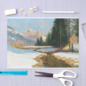 Salzburger Alps-View，冬のデコページ 薄葉紙 (クラフト)