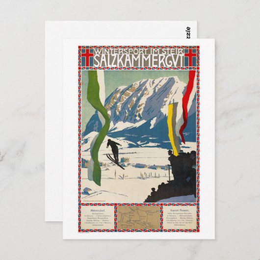 Salzkammergutオーストリアのヴィンテージのポスターを復元 ポストカード (正面/裏面)