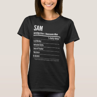 Samサービングサイズ栄養ラベルカロリー Tシャツ
