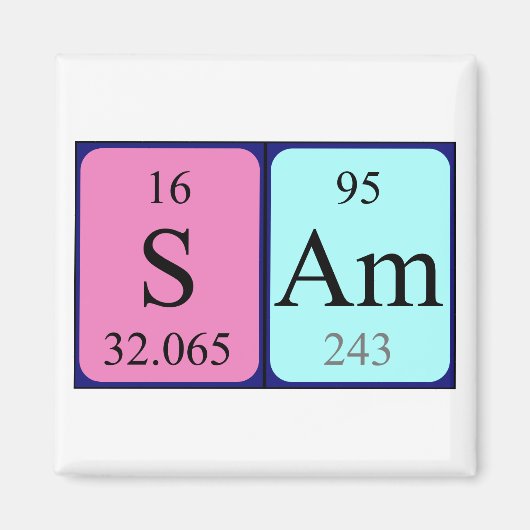 Sam周期表名磁石 マグネット (正面)