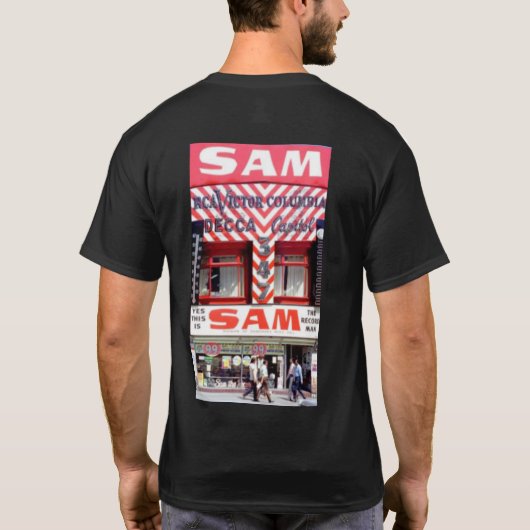 Sam – 前面および背面 tシャツ (裏面)