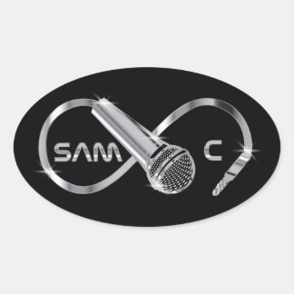 SAM Cステッカーブラック 楕円形シール