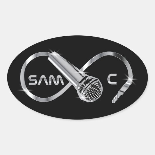 SAM Cステッカーブラック 楕円形シール (正面)