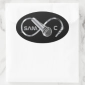 SAM Cステッカーブラック 楕円形シール (バッグ)