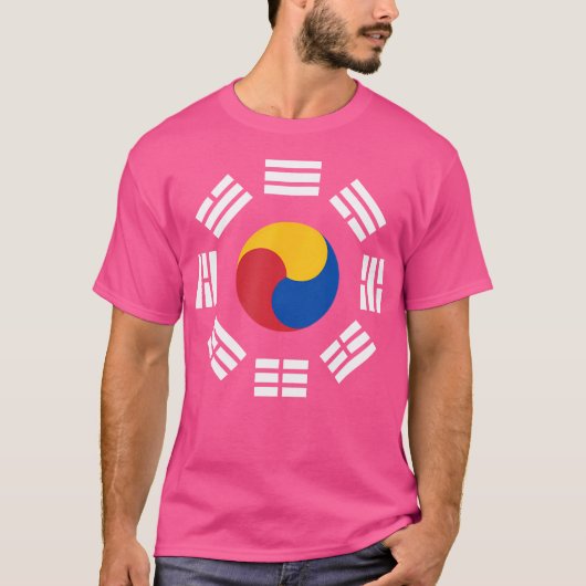 Sam Taegeuk韓国のトリグラムで三色のシンボル Tシャツ (正面)