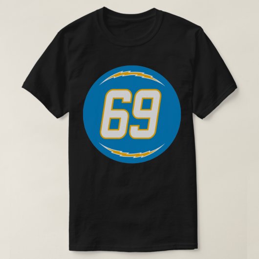 Sam Teviナンバー69ジャージーロサンゼルス充電器Ins Tシャツ (デザイン正面)