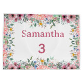  Samantha Floral Gift Bag, Large 3rd Birthday  ラージペーパーバッグ (裏面)