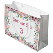  Samantha Floral Gift Bag, Large 3rd Birthday  ラージペーパーバッグ (裏面アングル)
