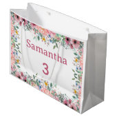  Samantha Floral Gift Bag, Large 3rd Birthday  ラージペーパーバッグ (正面アングル)