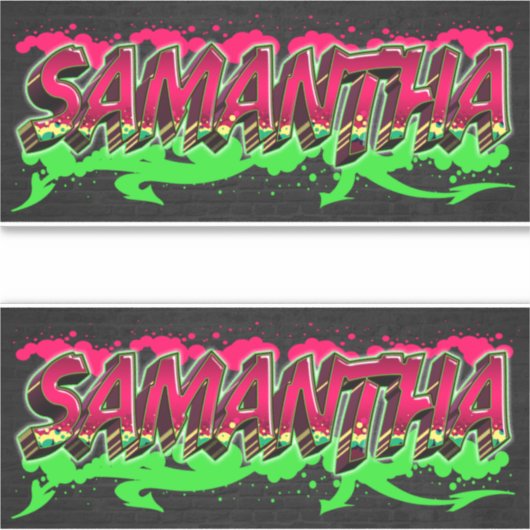 Samantha Vorname Name Graffiti Aufkleber Sticker シール (正面)