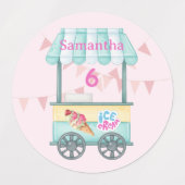 Samantha's Sweet 6th Ice Cream Party Labels ラベル (デザイン2)