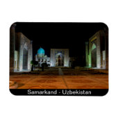 Samarkand, Uzbekistan - Registan square at night マグネット (横)