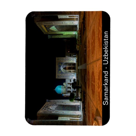 Samarkand, Uzbekistan - Registan square at night マグネット (縦)