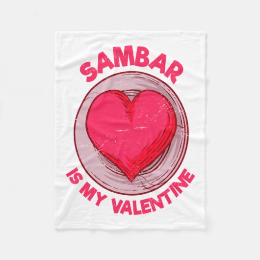 Sambar Is My Valentine Stew Vegetable Dish Humor  フリースブランケット (正面)
