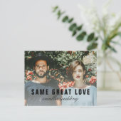 Same 素晴らし Love Smallの写真結婚発表 インビテーションポストカード (スタンド正面)