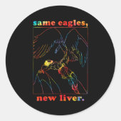 Same Eagles New Liver Funny Apparel  ラウンドシール (正面)