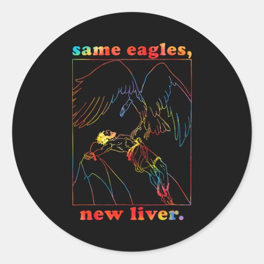 Same Eagles New Liver Funny Apparel ラウンドシール (正面)