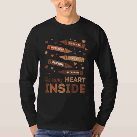 Same Heart Inside Black History Month African Afro Tシャツ (正面)
