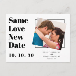 Same Love モダンタイポグラフィ写真Save the Date Po ポストカード