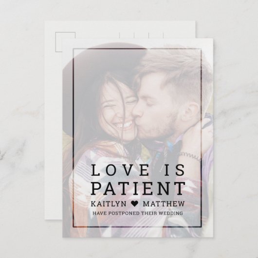 Same Love 違う Date退色した写真タイポグラフィ 案内ポストカード (正面/裏面)