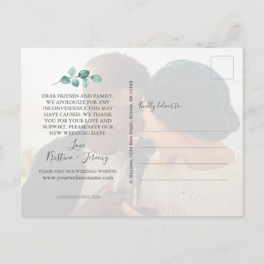 Same Love 違う Date Eucalyptus黒写真 案内ポストカード (裏面)