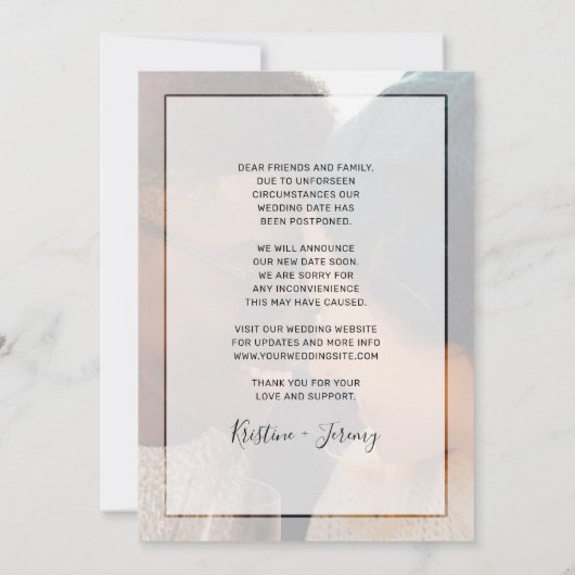 Same Love 違う Date Script Photo 結婚's 案内状 (裏面)