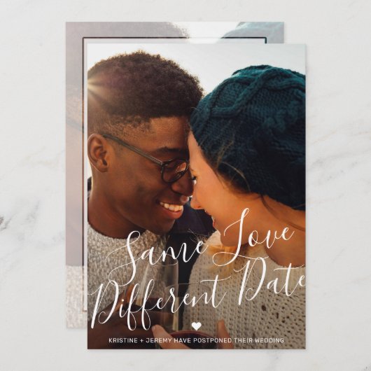 Same Love 違う Date Script Photo 結婚's 案内状 (正面/裏面)