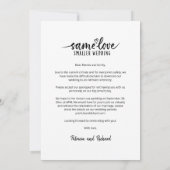 Same Love Cuteハート結婚ダウンサイズの写真 招待状 (裏面)