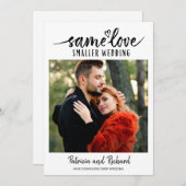 Same Love Cuteハート結婚ダウンサイズの写真 招待状 (正面/裏面)