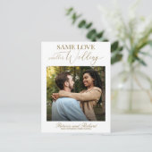 Same Love Downsize結婚のシンプルエレガントPhoto Po ポストカード (スタンド正面)