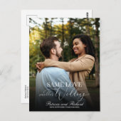 Same Love Downsize結婚のシンプル写エレガント真 ポストカード (正面/裏面)