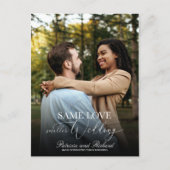 Same Love Downsize結婚のシンプル写エレガント真 ポストカード (正面)
